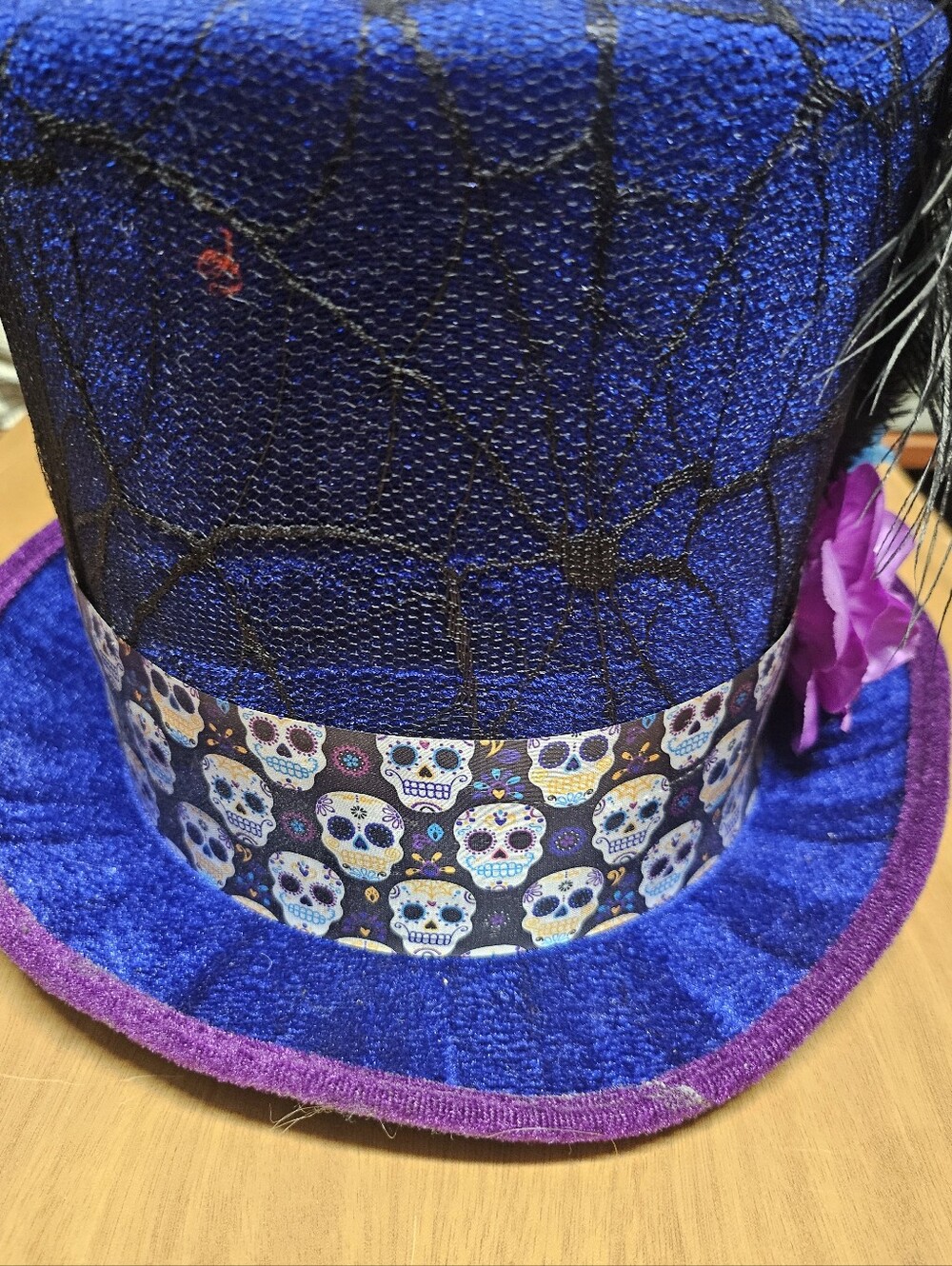 Halloween Day Of The Dead Skulls & Roses Top Hat